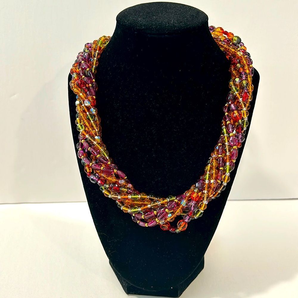 NWT Joan Rivers Czech Glass Bead Necklaces Gold
Tone Clasp Signed Vintage